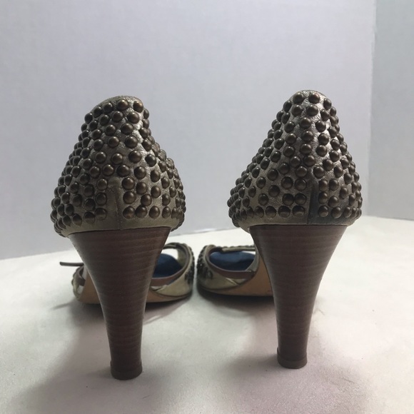Giuseppe Zanotti Designer Shoes Size 9.5 Rhinestone Studs Open Toe High Heels - Picture 5 of 8